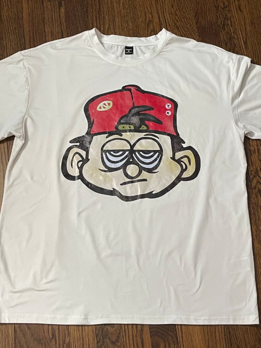 Manfinity EMRG XL White Cartoon Graphic T Shirt Crew Neck Streetwear LAZY